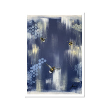 Load image into Gallery viewer, blue bee artwork fine art print