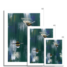 Load image into Gallery viewer, blue and green bee artwork fine art prints various sizes