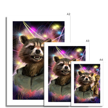 Load image into Gallery viewer, Rocket Raccoon and Baby Groot Portrait Fine Art Print from marvel film Guardians of the Galaxy various sizes