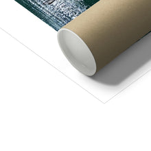 Load image into Gallery viewer, blue and green bee artwork fine art print with packaging