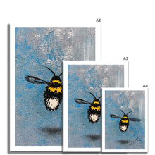 Load image into Gallery viewer, blue bee artwork fine art prints various sizes