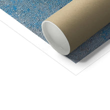 Load image into Gallery viewer, blue bee artwork fine art print with packaging