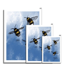 Load image into Gallery viewer, blue bee artwork fine art prints various sizes