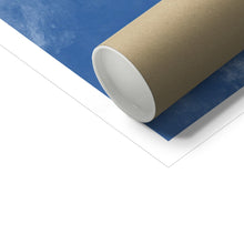 Load image into Gallery viewer, blue bee artwork fine art print with packaging