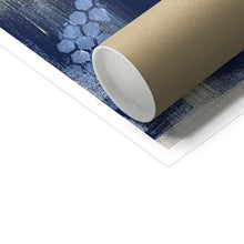 Load image into Gallery viewer, blue bee artwork fine art print with packaging