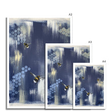 Load image into Gallery viewer, blue bee artwork fine art prints various sizes