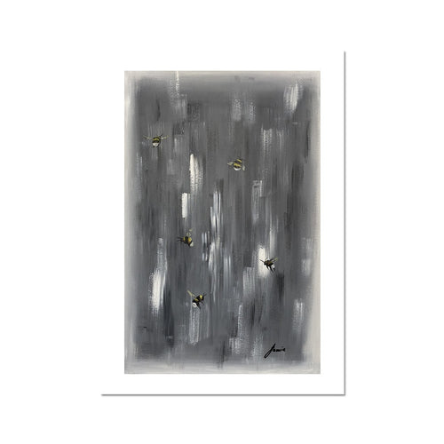 grey bee artwork fine art print