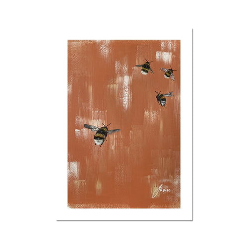 orange bee artwork fine art print