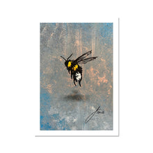 Load image into Gallery viewer, blue bee artwork fine art print
