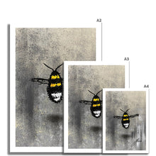 Load image into Gallery viewer, grey bee artwork fine art print various sizes
