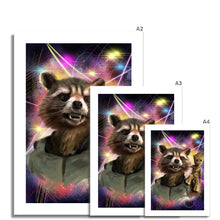 Load image into Gallery viewer, Rocket Raccoon and Baby Groot Portrait Fine Art Print from marvel film Guardians of the Galaxy various sizes
