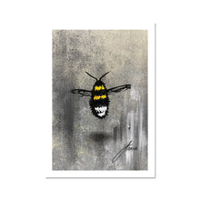 Load image into Gallery viewer, grey bee artwork fine art print

