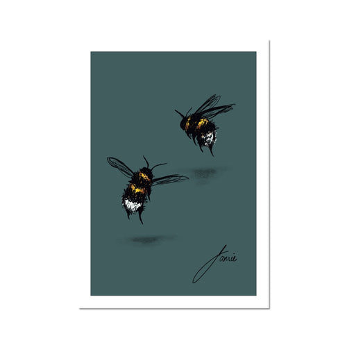 green bee artwork fine art print