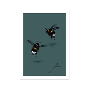 green bee artwork fine art print