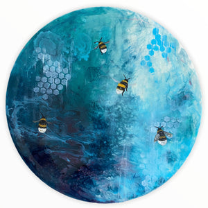 Blue Lagoon Original Bee Painting