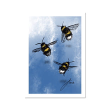 Load image into Gallery viewer, blue bee artwork fine art print
