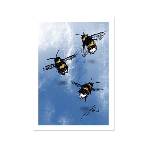 blue bee artwork fine art print