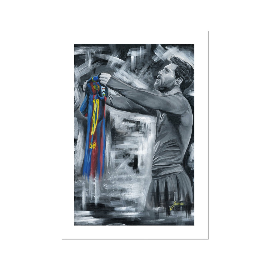 Barcelona and Argentinian footballer Lionel Messi Portrait Fine Art Print