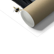 Load image into Gallery viewer, Beyonce portrait artwork fine art print with crown and bees with packaging

